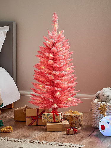 Pink 3ft pre lit christmas - 3ft,