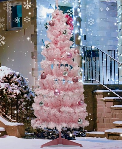 Pink artificial christmas - christmas, tree