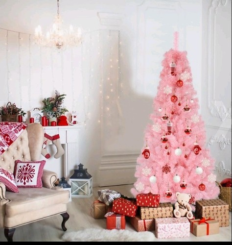 Half christmas tree - christmas, pink