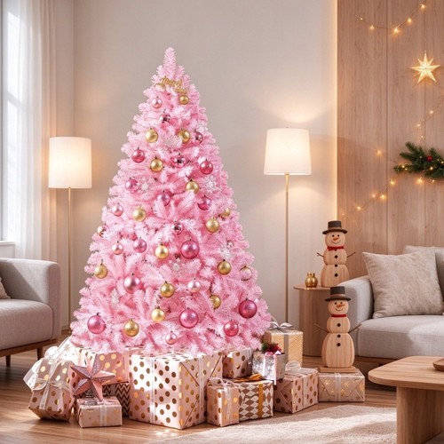 Pink artificial christmas tree - pink,